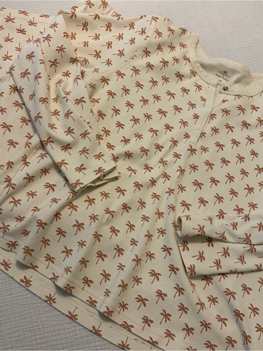 Roller Rabbit Faherty Collab 100% Organic Cotton Palm Tree Pajamas M Medium